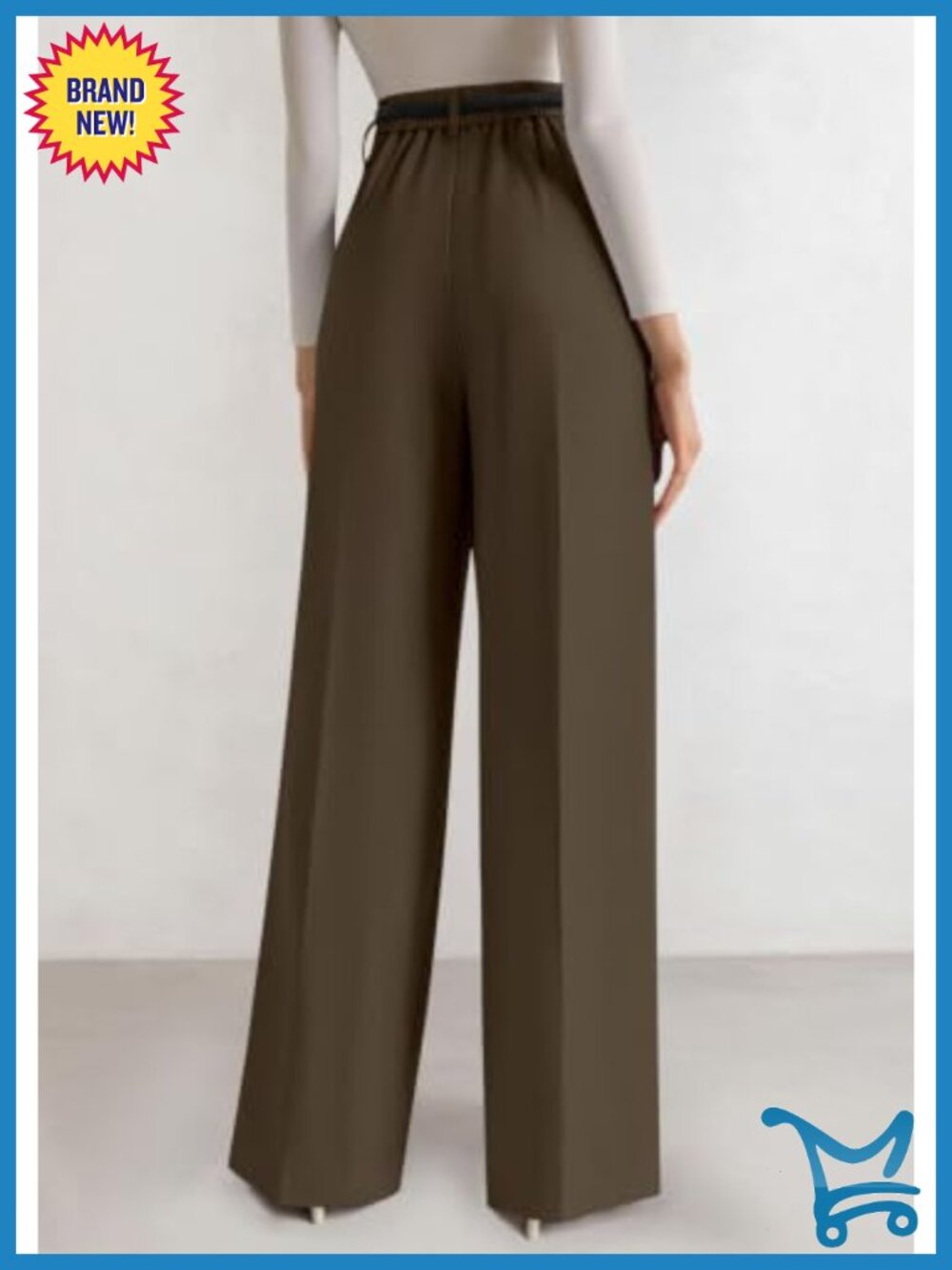 Wide Leg Dress Pants High Waisted Flowy Palazzo Trousers Business Casual Work - Picture 3 of 6